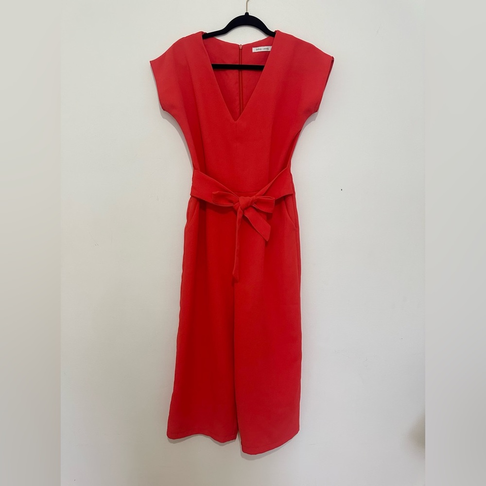 Bishop + Young Red Rachel Cropped Jumpsuit